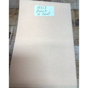 18x12 Peach 14 Count Aida Cross Stitch Fabric